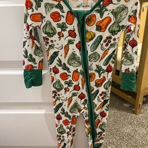 Little Sleepies Colorful Veggie Print Footie